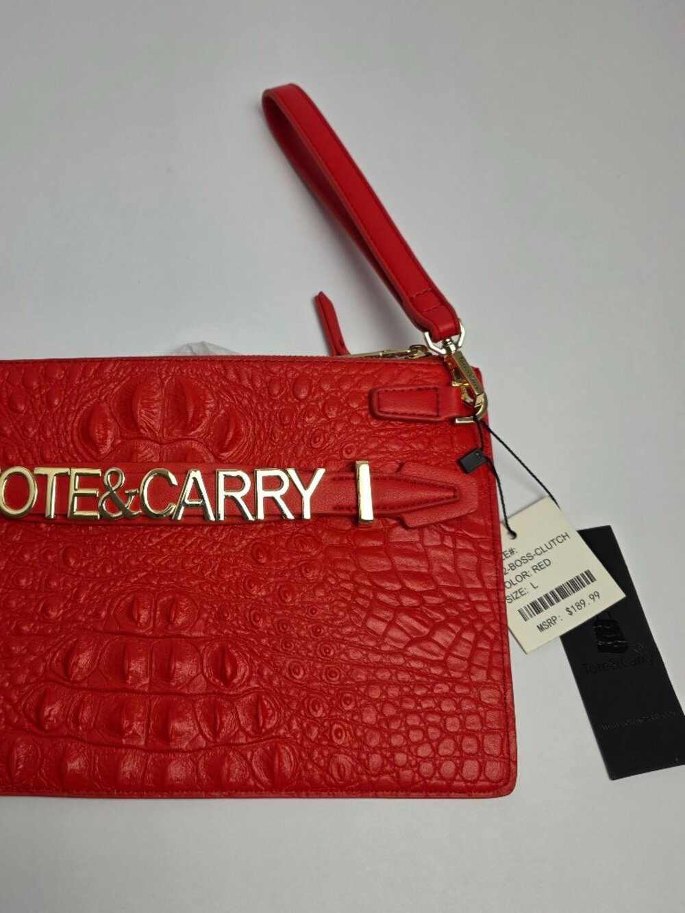 Tote & Carry Wristlet/Clutch NWT Red